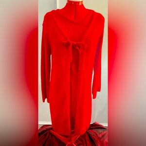 Vintage Spago Collection Red Long Sleeve Sweater & knit sleeveless Dress set